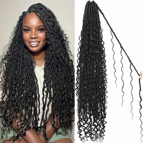 Boho faux locs crochet hair - boho,