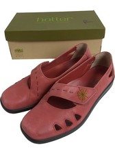 Hotter Bliss Leather Raspberry Flats UK8 Comfort Shoes