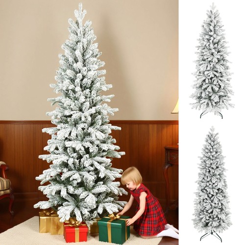 Flocked christmas tree hinged - christmas, tree,