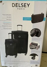 Delsey Paris 2 Piece Softside Spinner Luggage Set w/ Ergonomic Telescopic Handle