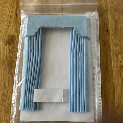 Dolls house turquoise curtains - turquoise,