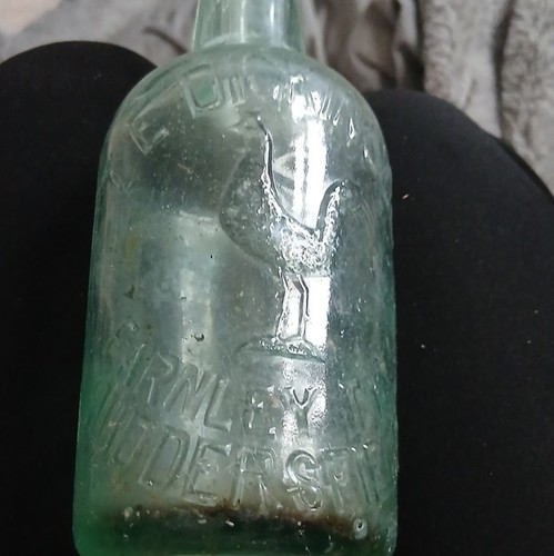 Antique green glass codd - antique,