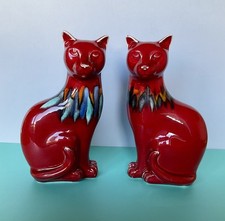 Pair red flambé delphis - pair,