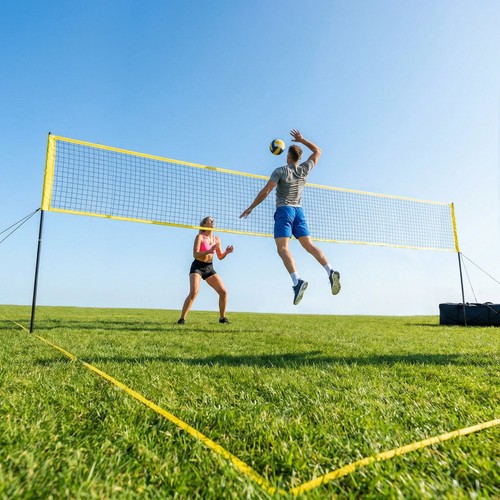 Portable volleyball net set - volleyball,