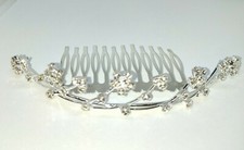 Girls Womens Crystal Tiara Head Dress Comb Slide Communion Wedding Pageant 