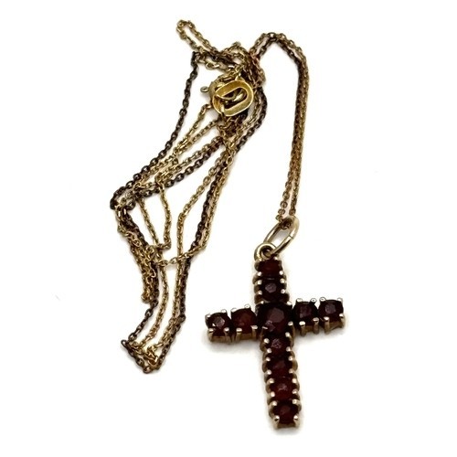9ct gold garnet - garnet, stone
