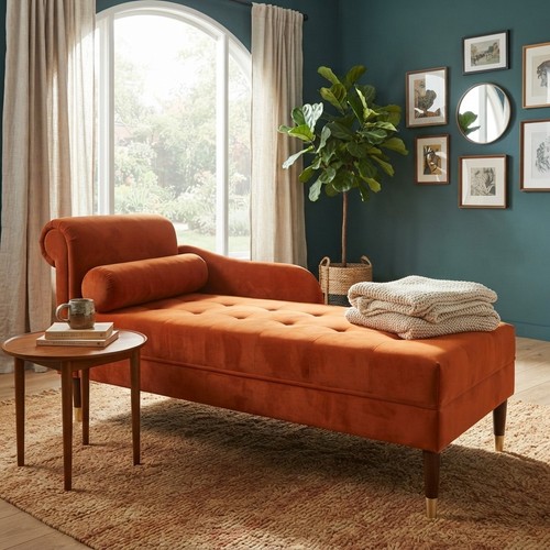 Stylish velvet chaise longue - stylish,