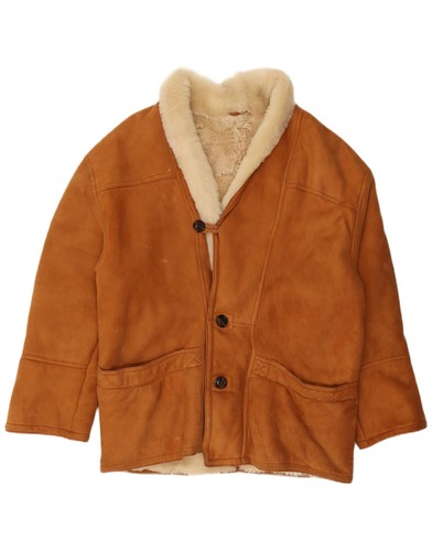 Vintage mens shearling jacket - shearling,