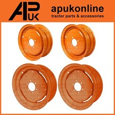 Set 2x Front & 2x Rear Wheel Rims for Iseki Compact Lawn Mower Ride On Tractor