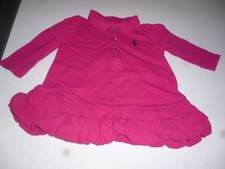 NEWBORN BABY GIRL RALPH LAUREN CERISE PINK DRESS 3 MONTHS. WASHED BUT NEVER WORN