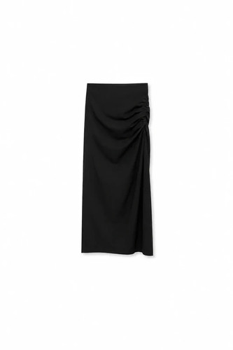 Black ruched side - side, maxi