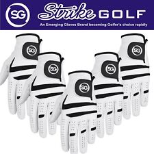 SG Men Cabretta leather golf gloves black grey Premium quality Various qty Packs