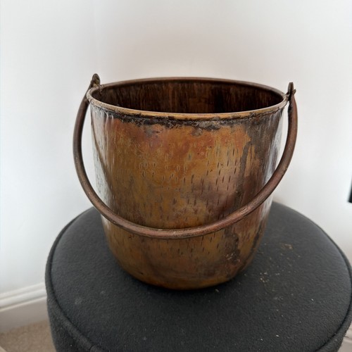 Antique copper coal - , scuttle