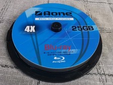 10x Aone Blank White Inkjet Printable Recordable 25GB 4X BD-R Blue-ray Discs. 