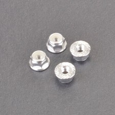 RC Car M4 Serrated Wheel Nuts 7mm, Aluminium Nyloc, Various Colours.