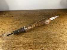 Vintage England Wood & Brass Pad Saw Keyhole Handle