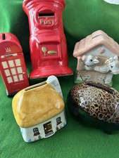 Vintage Ceramic Money Boxes C1970’s Lot Job Lot of 5