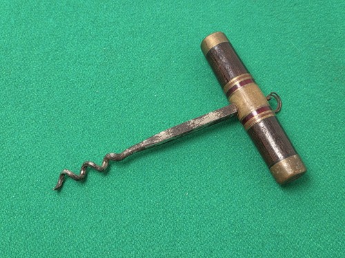 Vintage brass wooden handled - &,