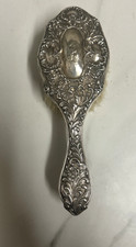 Antique silver hair brush