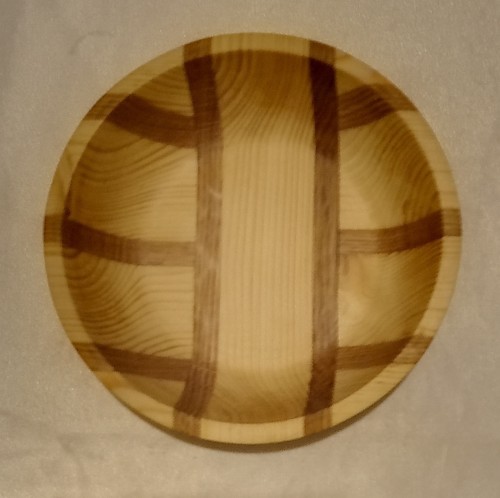 Hand turned oak pine bowl - turned,