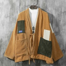 Men Corduroy Kimono Cardigan