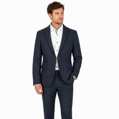Navy donegal tweed - suit, 2