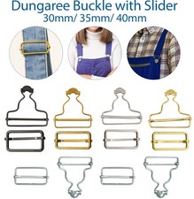 Adjustable Dungaree Buckle with Slider Bar 30/35/40mm Jumpsuit Suspender 2-50pcs
