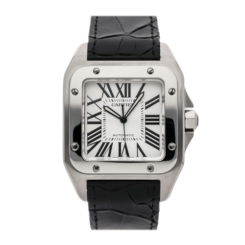 Cartier santos 100 steel auto - cartier,