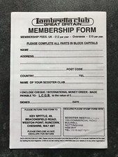 Vintage LAMBRETTA CLUB GREAT