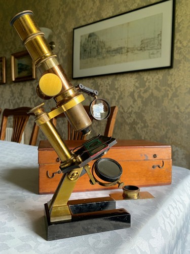 Antique compact desk - compact, brass