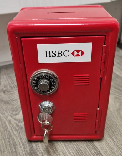 Vintage money box hsbc red - vintage,
