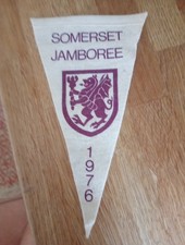 Vtg 1976 Small Somerset Jamboree Tedbury Camp Frome Felt Flag Pennant Boy Scouts