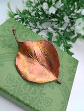 Artisan Handmade Vintage Leaf Brooch Bronze Tones Unique Gift(BR1) Pin, Badge