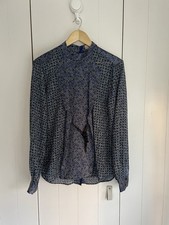 PREEN LINE Thornton Bregazzi Sz L 12/14 Blue Paisley 100% Silk £169  Blouse