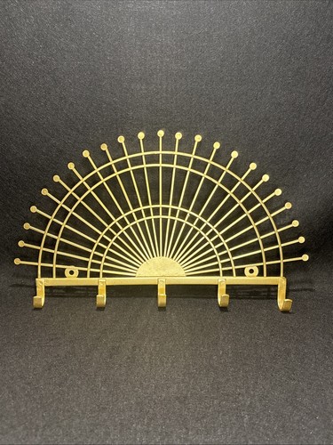 Gold metal fan shaped art - metal,
