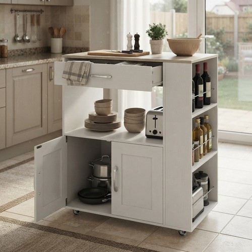 Kitchen storage trolley - storage, white