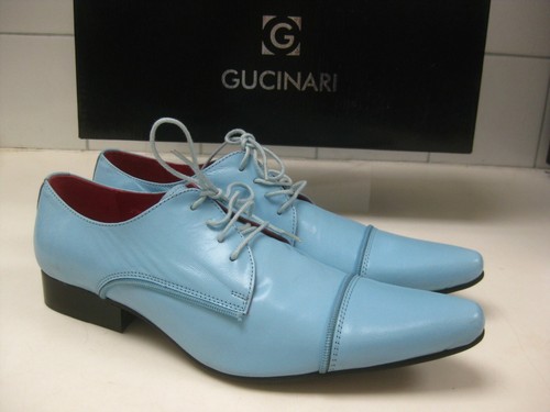 Blue real leather shoes - blue,