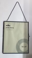 Photo Picture Frame Wall Hang Metal Chain Black hinged door opening 10x8