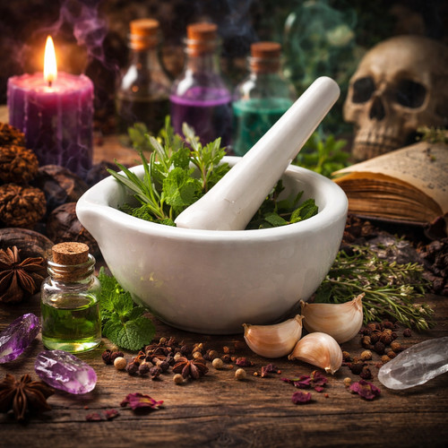 Mortar pestle witchcraft - mortar,