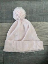 JOHNSTONS OF ELGIN Pink 100% Cashmere Bobble Hat One Size