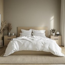 Bedspread White Cotton Throws Waffle Design Soft Bed Runner 2.5 x 2.6m