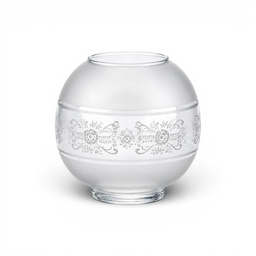 Etched globe oil lamp shade - etched,