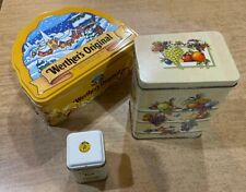 Vintage 1950’s Tea Caddy Tin, a Werther’s Original Tin  From 2000 + Mini Caddy