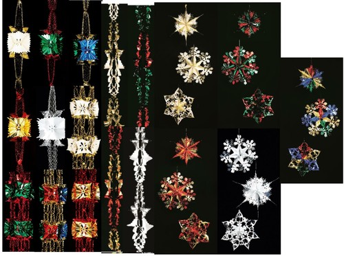 Christmas foil garland hanging - christmas,
