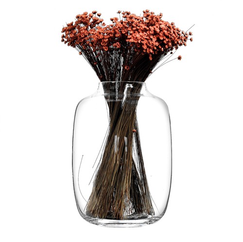 Clear tapered glass vase - glass,