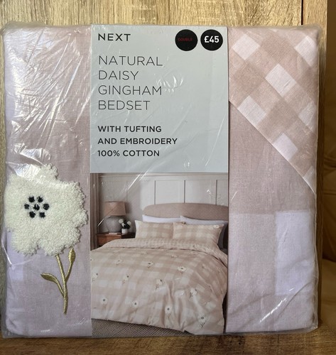 Natural daisy gingham 100 - natural, 100%