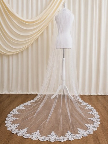 White cathedral wedding veil - white,