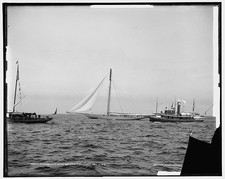 Shamrock I,broken topmast,yachts,America's Cup Races,boats,ships,regattas,1899