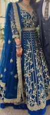 Blue sider wedding gown from