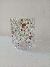 Christmas Hurricane Vase/Candle Holder - Winter Woodland Print Brand New